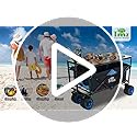 TMZ Folding Wagon, Collapsible Garden Cart with Foldable Camping Dining Table, Heavy Duty Beach Wagon, for Shopping, Camping, and Outdoor Activities (Beige/Green)