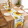 thumbnail image 3 of Sunflowers Bees Table Runner - 36 Inch Long, Kitchen Dining Table Runner Dresser Scarves, Grey Check Sunshine Watercolor Floral Farmhouse Decor for Coffee Tables Wedding Party Banquet, 3 of 8