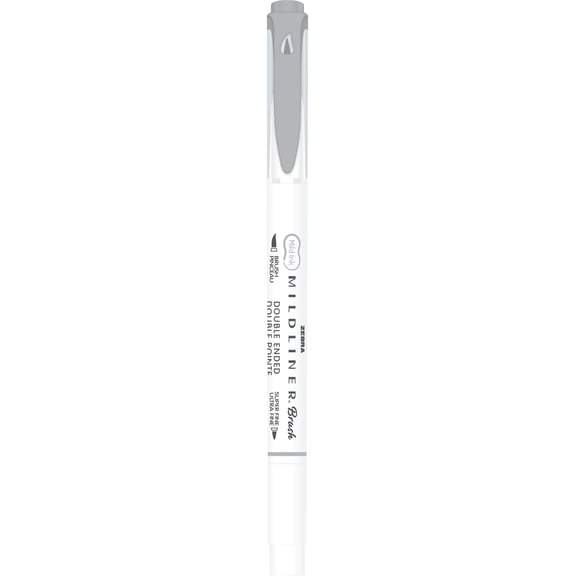 Zebra Pen Mildliner Double Ended Brush Pen Gray Dozen