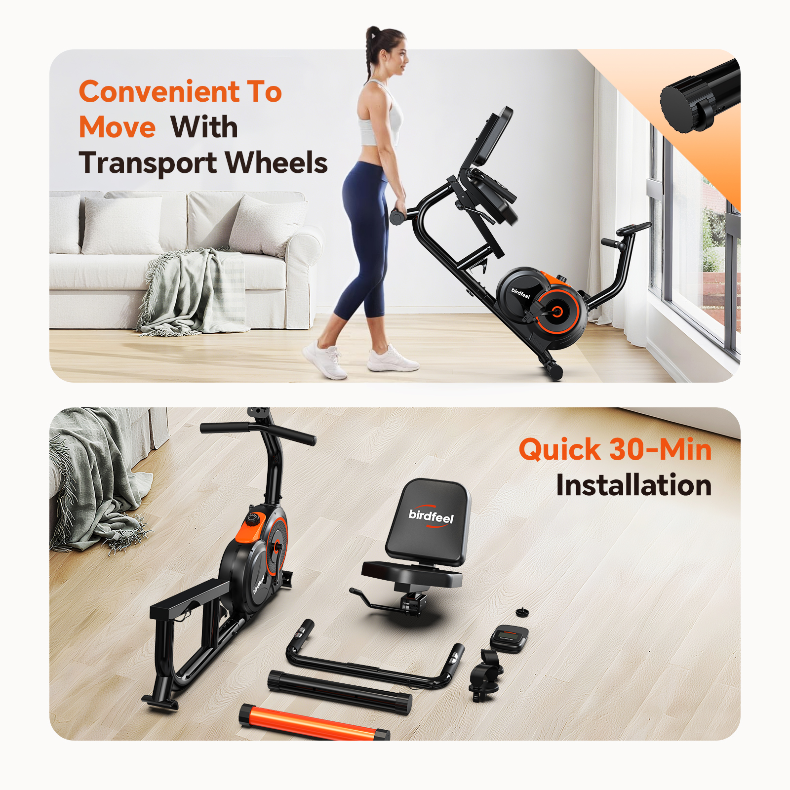 HASIMAN Recumbent Exercise Bike with Large Display photo 8