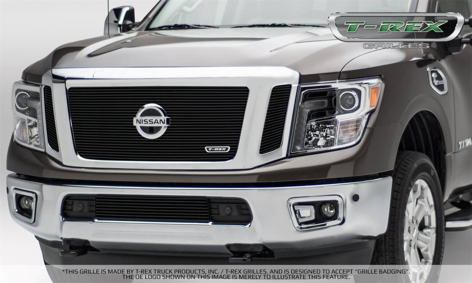 T-Rex Grilles 25785B Billet Series Bumper Grille Overlay; 3 pc.; Black Powdercoated Aluminum; Horizontal 8 Bar;