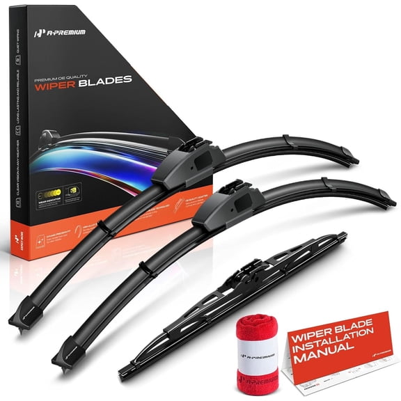 A-Premium Windshield Wiper Blades Compatible with GMC Acadia 2017-2023 - Front Rear Wipers Blade Set for 24"/20"/11", Hook/Hook Arm Connector, with Wear Indicator & Towel (Pack of 3)