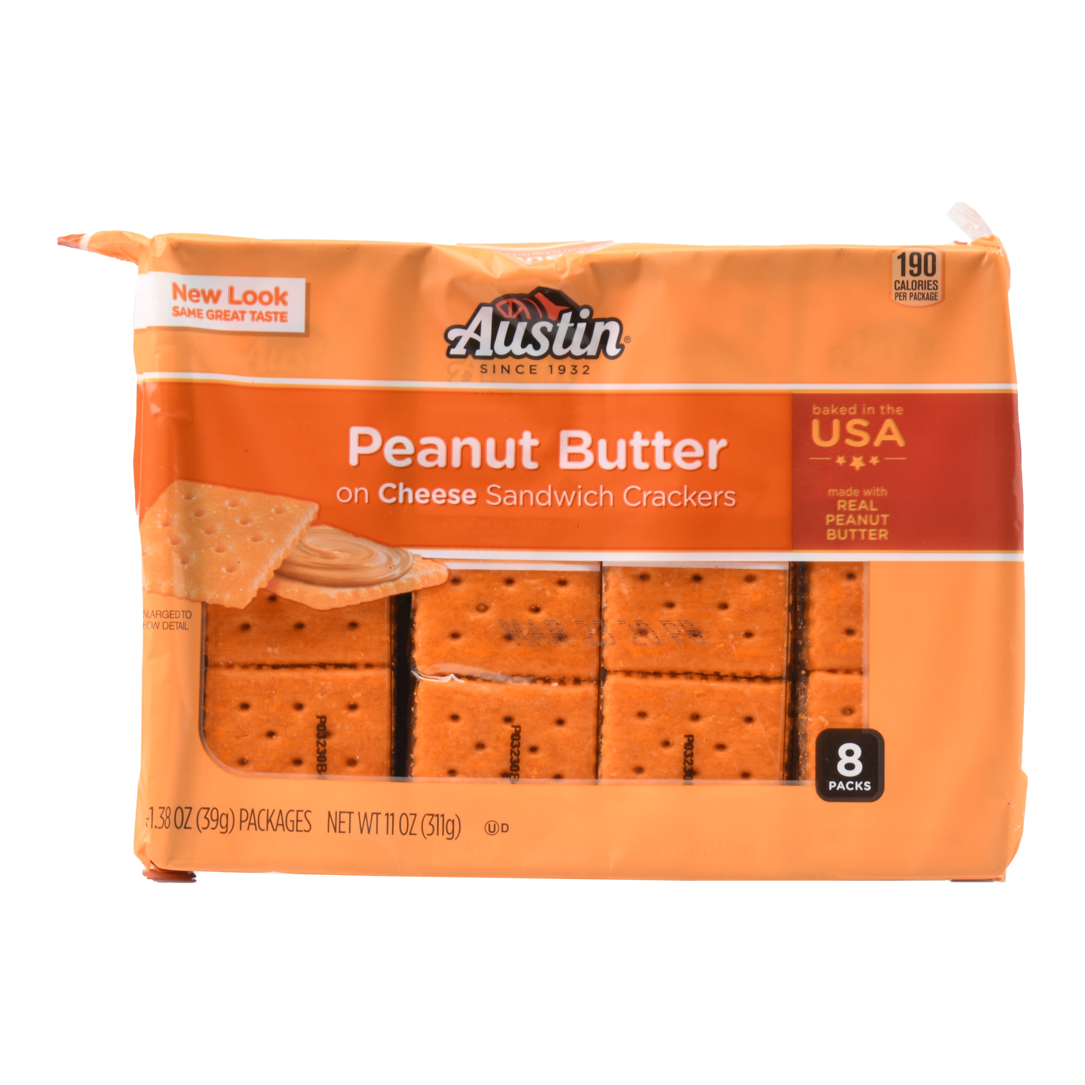 Austin Cheese Crackers w Peanut Butter Sandwich Crackers 1.38 oz 8 ct