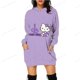 thumbnail image 4 of Sudadera con capucha de dibujos animados divertidos de HELLO KITTY para mujer, sudadera con capucha de HELLO KITTY con gráfico de los años 90, vestido ajustado con capucha para mujer, 4 of 5