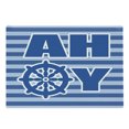 thumbnail image 1 of Ahoy Its a Boy Cutting Board, Ahoy Written with Nautical Wheel Striped Wall Art Design, Decorative Tempered Glass Cutting and Serving Board, Large Size, Blue Pale Blue White, by Ambesonne, 1 of 1