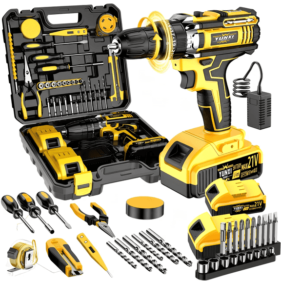 Cordless Drill Kit, Versatile Power Tool for Home & Worksite Use
