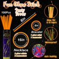thumbnail image 2 of Glow Sticks XiawalangZhuo, 8 pulgadas, naranja, paquete de 100 obsequios para fiestas, 2 of 7