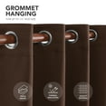 thumbnail image 4 of ZOPZO Blackout Curtains Set of 2 Panels, Noise Reducing, Chocolate, 55W x 72L Inch, Energy Saving Thermal Insulated Drapes for Bedroom Windows, 4 of 5