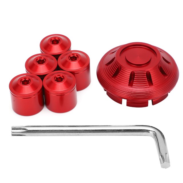Scooter Wheel Side Cover, Durable Rustproof Motorcycle Hubcap 6pcs For Decor Black, Color,Red