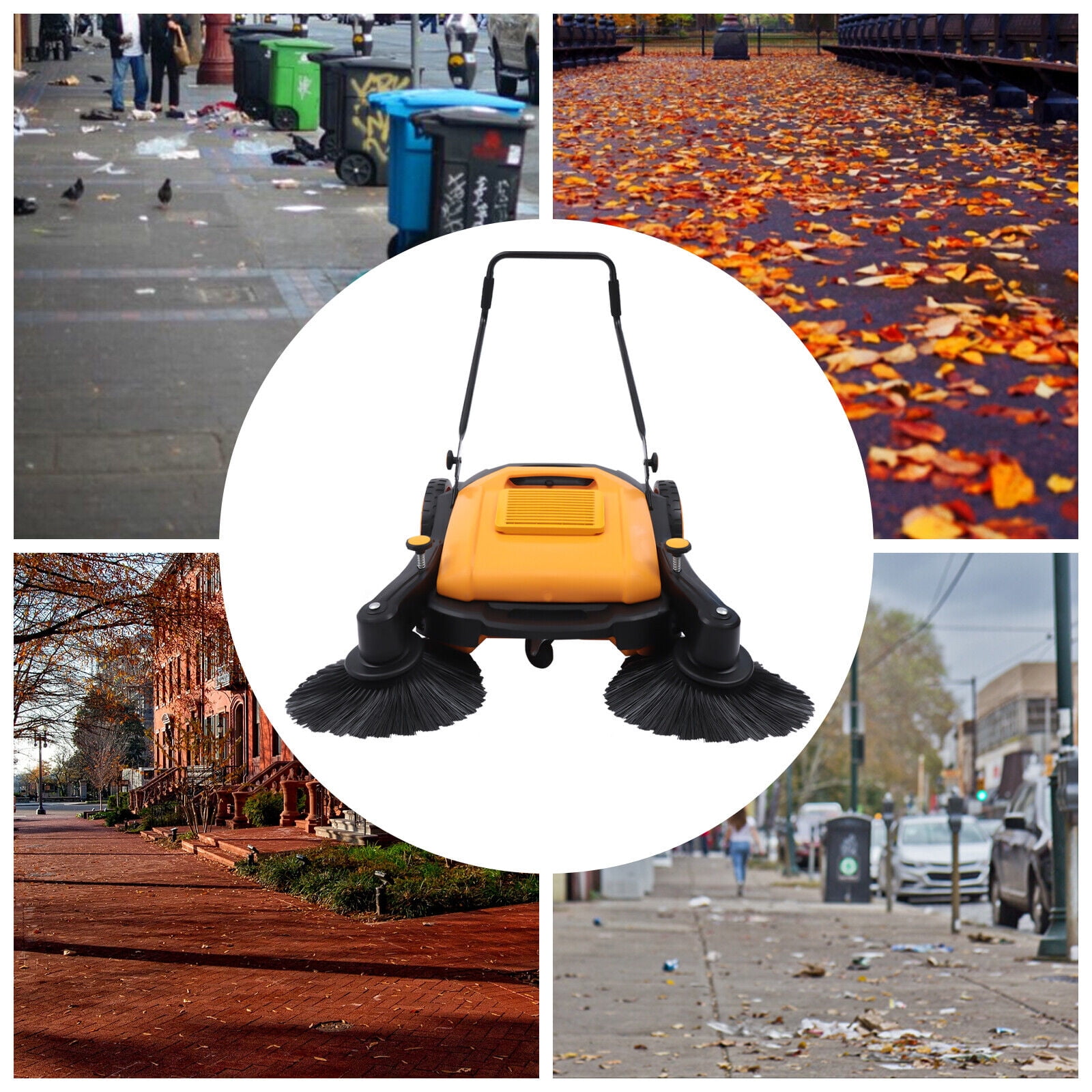 41'' Walk-Behind Sweeper Street Floor Road Sweeping Floor Cleaner Hand Push