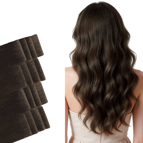 Vlasy Tape In Human Hair Extensions 16 Inches Human Hair Tape-In Extensions Invisible Tape-In Hair Extensions PU Skin Seamless Tape-In 16 Pieces #2