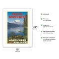 thumbnail image 2 of Pacific Northwest - Spirit Lake Mount St. Helen - Northwest Orient Airlines - Vintage Travel Poster c.1973 - Bamboo Fine Art 290gsm Paper Print (Unframed) 18x24in, 2 of 4