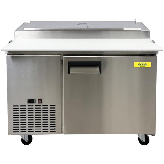 50 in. Commercial Pizza Prep Table Two-Door Refrigerator 14 Cu. Ft. Commercial Refrigerated Prep Table with Storage 50.2''Wx37.2''Dx41''H