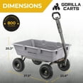 thumbnail image 3 of Gorilla Carts 5 Cu Ft Poly Dump Cart with Quick-Release, 800 lb Capacity, Gray, 3 of 11