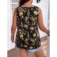 thumbnail image 2 of Cuteduck Women's Plus Size Boho Floral Tank Top - Casual Loose Fit Summer Cami 1X-5X, 2 of 10