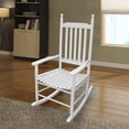 thumbnail image 5 of Rocking Chair for Porch, Wooden Rocker Chair Reclining Seat with High Back Slat, All-Weather Resistant Porch Rocker for Garden Patio Balcony Backyard, Blue, 5 of 7