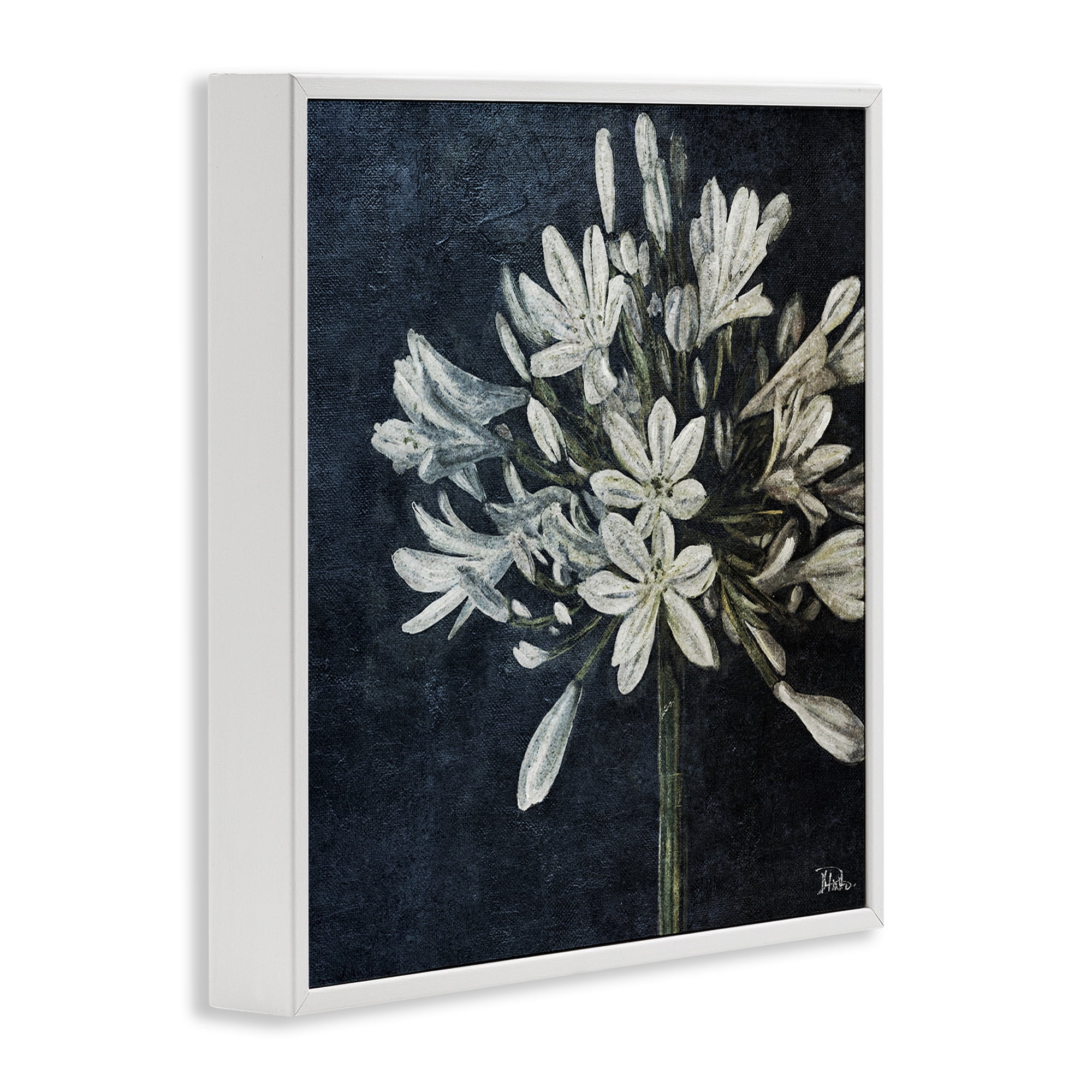 Stupell Industries White Herb Blooms Botanical & Floral Painting White Framed Art Print Wall Art, 24 x 24