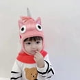 thumbnail image 3 of Conjunto De Bufanda Y Gorro De Invierno Para Niños De 1 A 6 Años, Gorro Tejido Con Dinosaurio De Unicornio, Bufanda, Gorros Con Capucha Y Orejeras Para Bebés, Niñas Y Niños Methold AP008111-01, 3 of 6