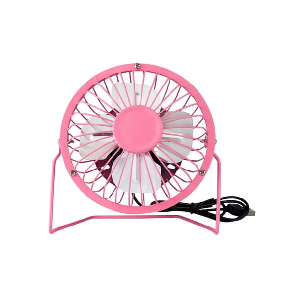 Trianu Portable Mini USB Cooling Fan, 4" Small Desk Table Fan for Office Home, Pink