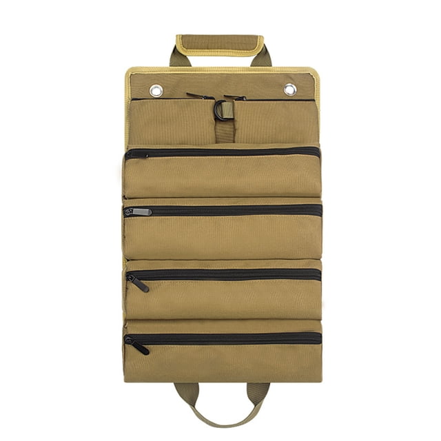 Destyer Cloth Portable Bag For Tool Pouch Tool Heavy Duty Tool Durable Reliable Roll Tool Bag Tool With Multi-pocket Convenient khaki 1Set