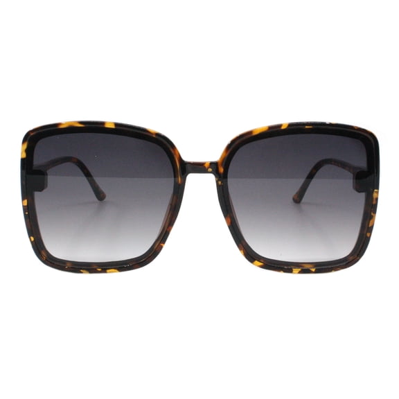 Womens Square Sunglasses Trendy Fashion Minimal Thin Frame UV 400 Tortoise