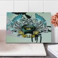 thumbnail image 2 of Queen Cutting Board, Design Arms Shield with Crown Wings and Victorian Floral Elements Imperial, Decorative Tempered Glass Cutting and Serving Board, Small Size, Multicolor, by Ambesonne, 2 of 5