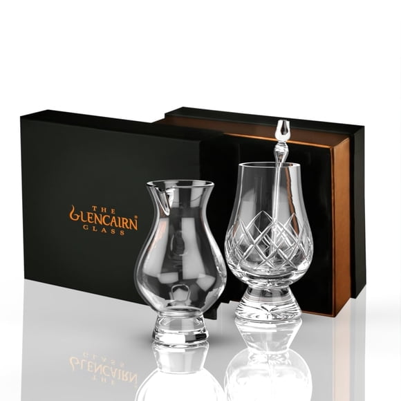 Set de vasos de whisky Glencairn Cut con gotero y jarra