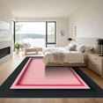 thumbnail image 3 of ODIKA 5' x 7' Machine Washable Non-Slip Area Rug, minimalist bordered High Traffic Rug, Pink, 947610, 3 of 7