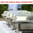 thumbnail image 5 of EVGTTI 2 Pack Chafing Dish Buffet Set 1/3 Pan Size 8Qt Stainless Steel Chafer Complete Set with Foldable Frame and Lid Catering Buffet Servers Food Warmer for Parties Banquet Wedding, 5 of 10