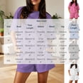 thumbnail image 3 of BRELIL Women's Two Piece Set Round Neck Short Sleeve Tshirt Pocket Elastic Waisted Shorts Casual Solid Basic Lounge Outfits Summer Travel Vacation Tracksuit, Purple S, 3 of 9