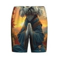 thumbnail image 6 of Daiia Sunset Meditating Bichon Frise Mens Woven Stretch Pajama Short,Short Pajama Pants-Small, 6 of 7