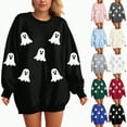 thumbnail image 4 of Godom Halloween Sweatshirts for Women Pumpkin Graphic Crew Neck Long Sleeve Casual Loose Pullover Top Y2K Clothes, 4 of 7