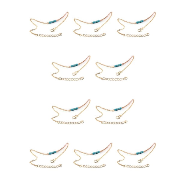 Guardurnaity Tobilleras Joyas turquesa Estilo simple Accesorios de playa Regalos de San Valentín para mujeres Niñas Fiesta Bodas Oro Type1 NO1 Guardurnaity CBP253785