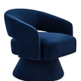 thumbnail image 2 of Navy Velvet 360 Degree Swivel Arm Chair, Modern Look For Living Room Bedroom Area Chair With Cover, Style, 2 of 5