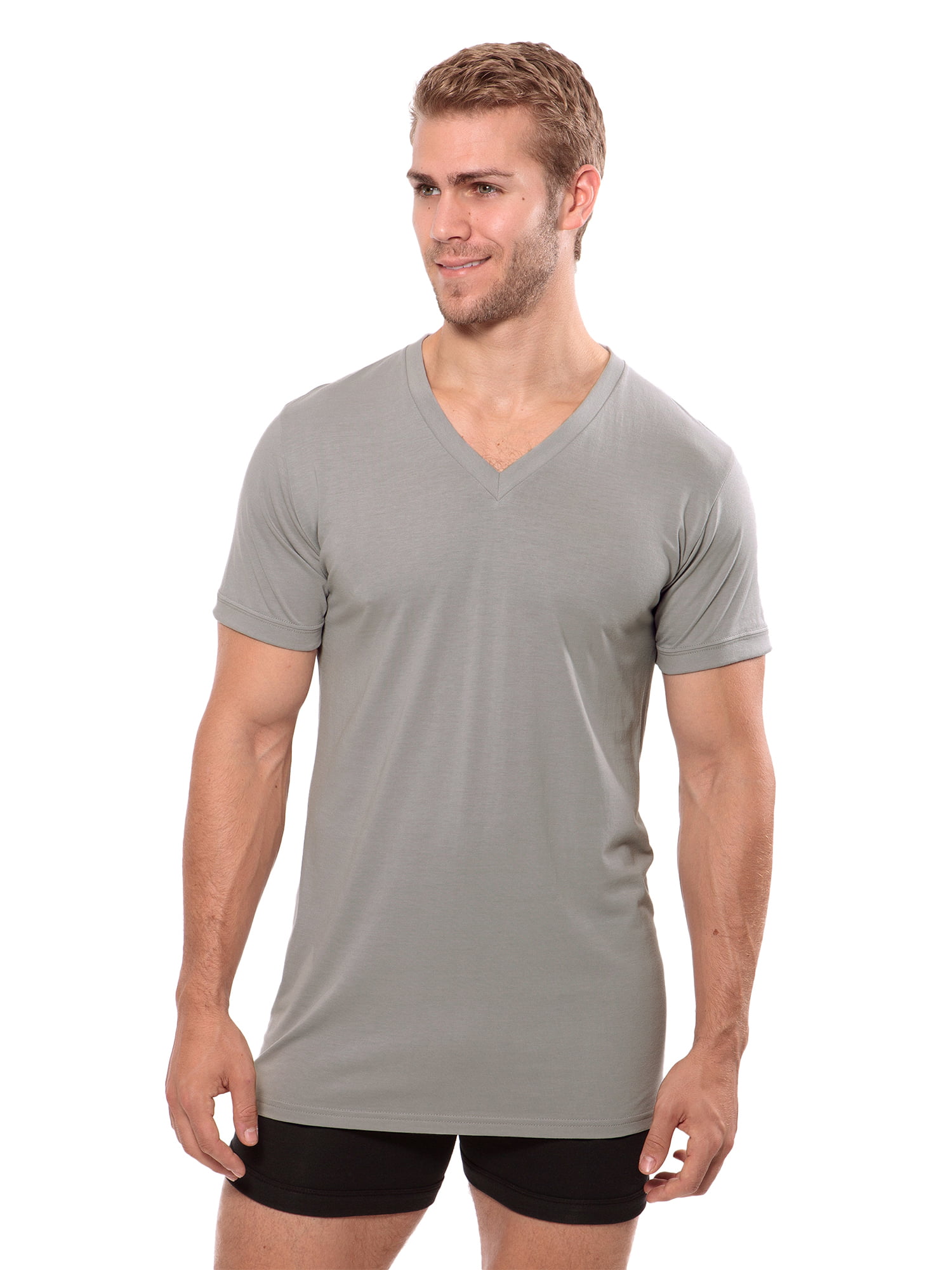 Texere Mens V-Neck 2 Pack Undershirt Meio, Light Gray, XXLT Fathers Day 