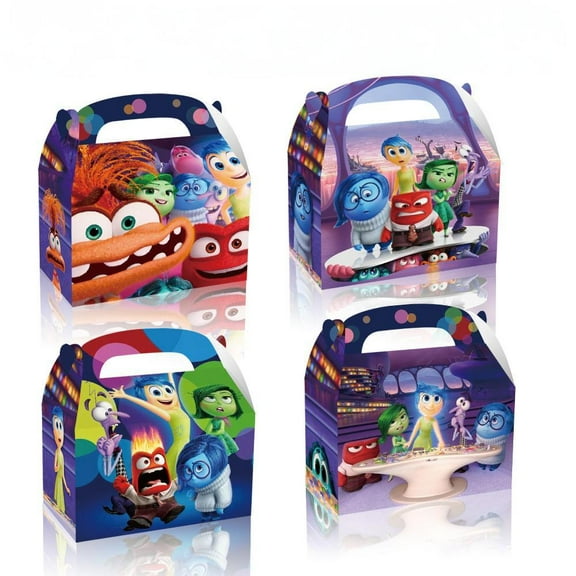 Inside Out Party Gift Candy Portable Box 24pcs - Goodies Favor Box for Kids Birthday Party, Wedding, Baby Shower, 6.2 x 3.7 x 3.7 Inches