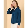 thumbnail image 4 of Camisa de trabajo de manga larga con blusa elegante con cuello en V de oficina para mujer Azul profundo S INSPIRE CHIC Camisa, 4 of 6