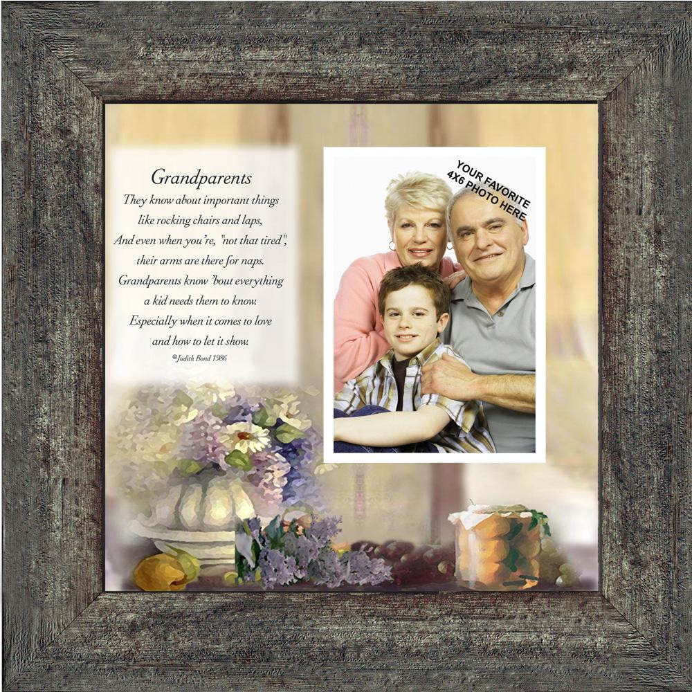 Personalised Engraved Message Grandparents Gift Grandchild Wooden Photo Frame 