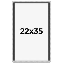 22x35 Frame Brushed Silver Solid Wood Picture Frame | 0.75 Inch Moulding Width | Rabbet Depth 0.75