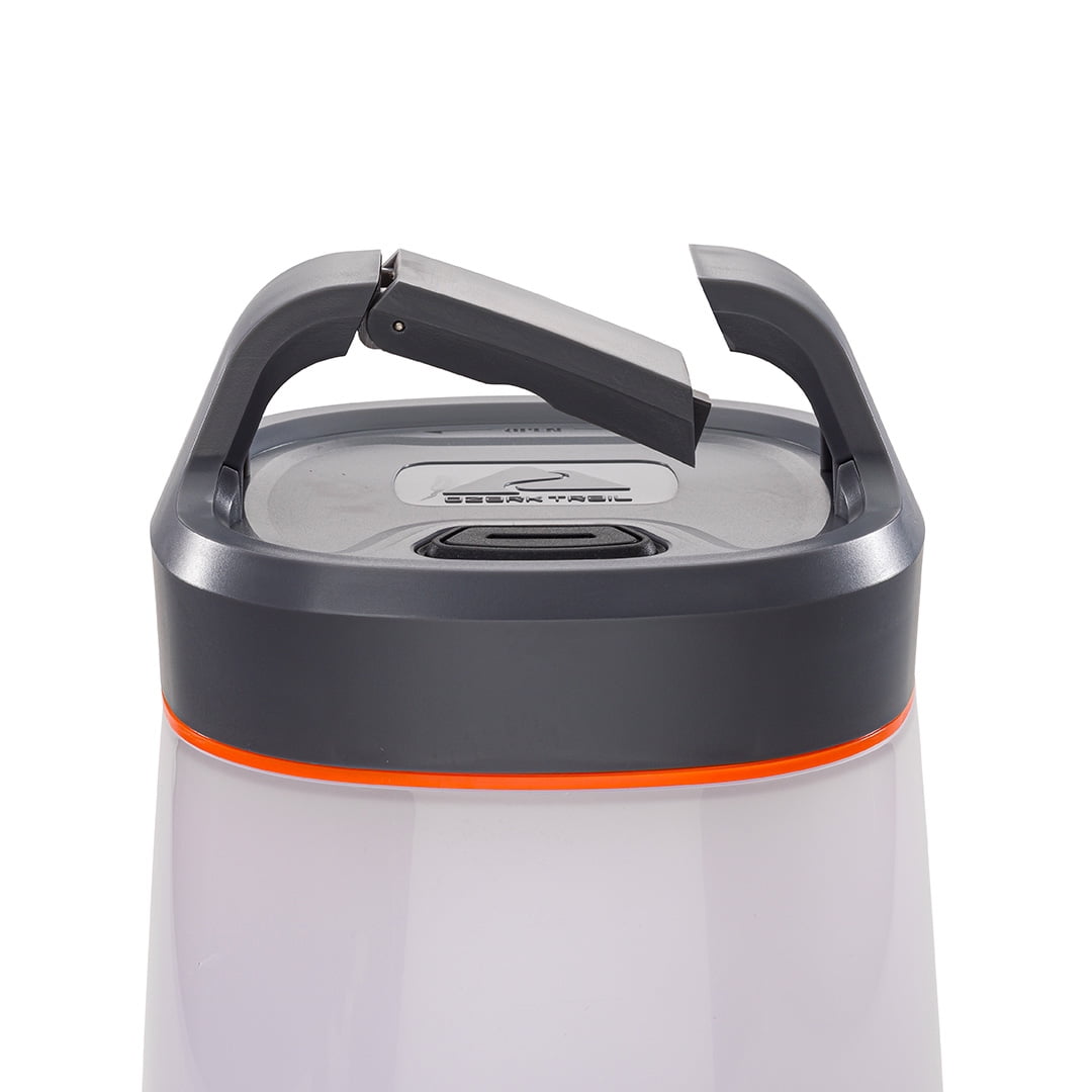 Ozark Trail 1500 Lumen LED Camping Lantern – Long-Lasting 300-Hour Runtime, Water-Resistant, Orange/Gray
