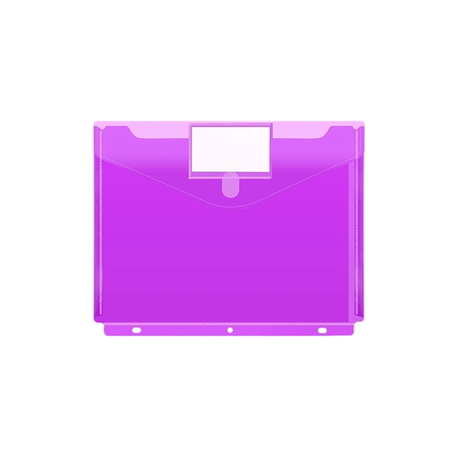 Meitianfacai A4 Document Folder 1pc, 3-Hole Punched File Pouch, Office Organizer, office Supply, Labeled File Holder, Snap Closure Folder, Portable Document Organizer, Clear Window File Folder