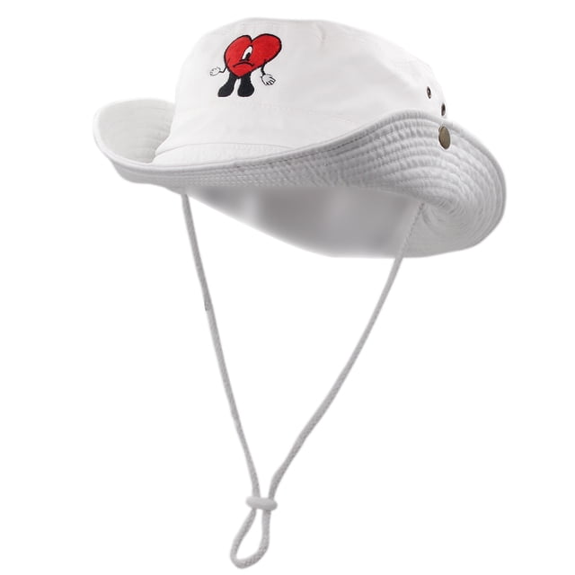 Sombrero de pescador con bordado de Bad Bunny para hombre y mujer, gorro de pescador de UN VERANO SIN TI, plegable, para el sol y la playa, de algodón