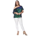 thumbnail image 4 of Women's Plus Size Sequin One Shoulder Short Sleeve Party Top, Mermaid, Large, 4 of 6