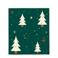 thumbnail image 4 of Festive Flannel Blanket - Cozy Soft Warm Throw with Christmas Tree Design Red Dots on Dark Green Perfect for Sofa Travel Bed, 4 of 7