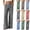 Black, variant on Vertical Striped High Waist Womens Wide Leg Pants, Cotton Linen Patch Pocket Straight Flow Casual Pants for Women