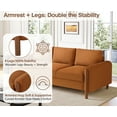 thumbnail image 4 of FFZ 83.86 inch 3-Seater Teddy Velvet Sofa with Curved Armrests, Orange, 4 of 14