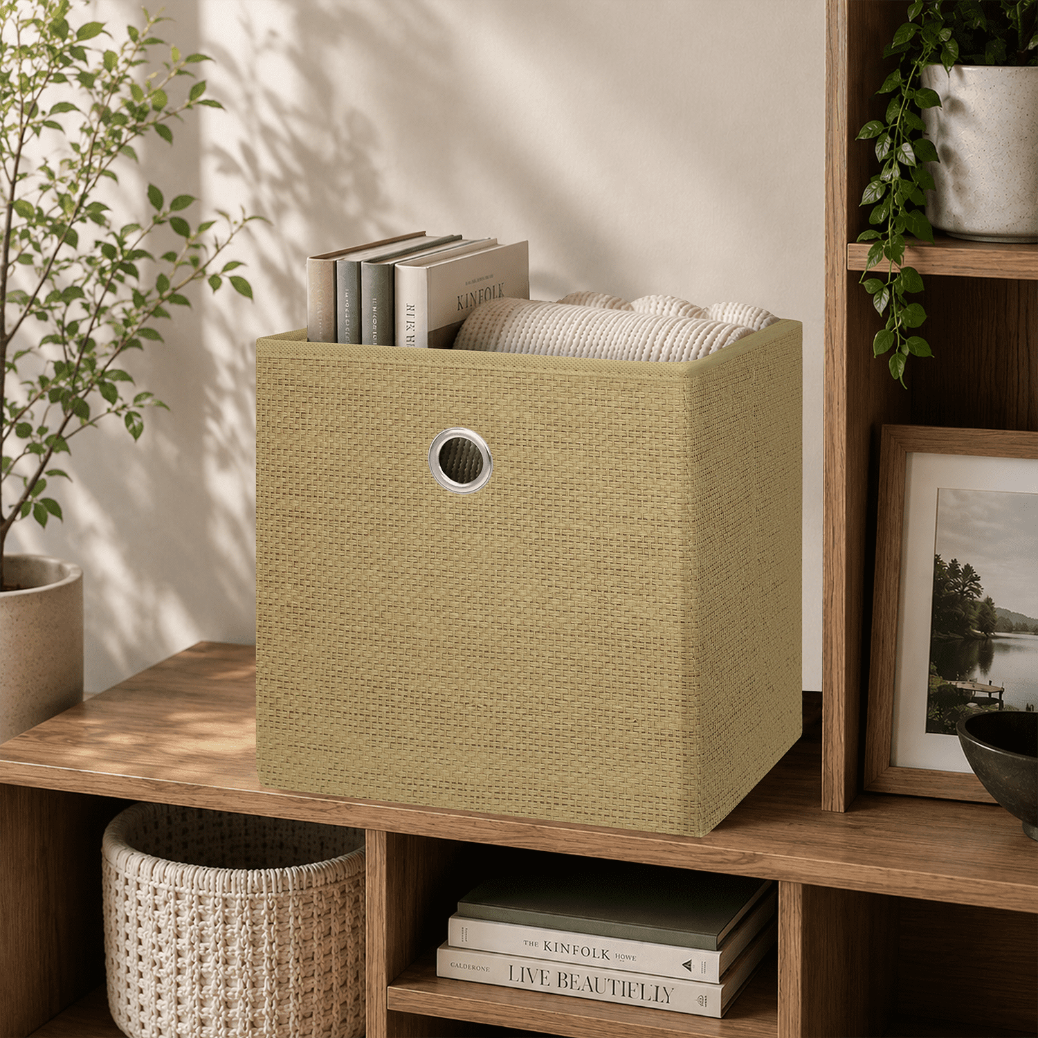 Mainstays Collapsible Fabric Cube Storage Bin, Groovy Floral
