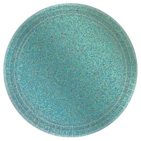 Robin's Egg Blue Large Prismatic Paper Plates (8ct)