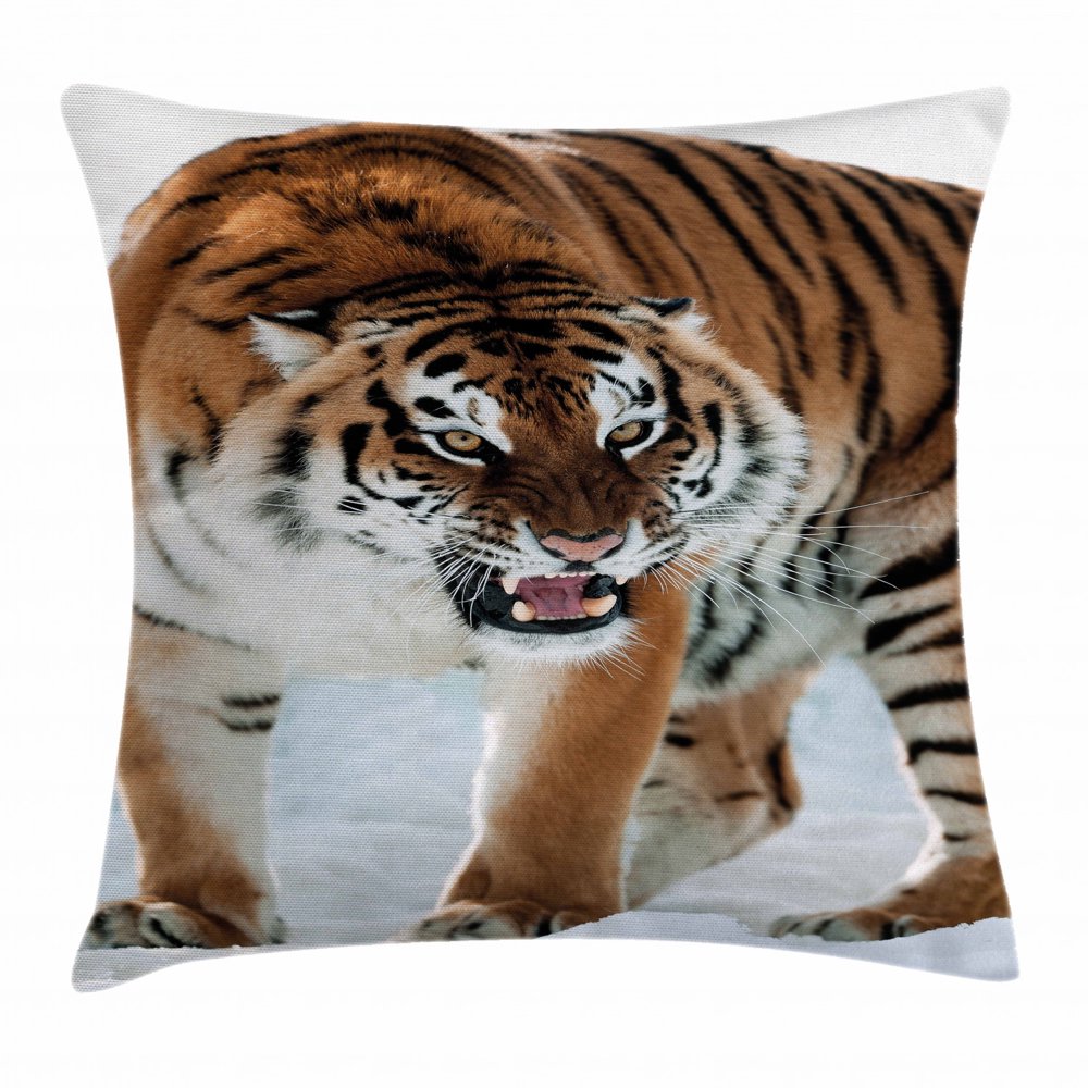 Tiger Throw Pillow Cushion Cover, Close-up of Panthera ...