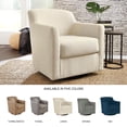 thumbnail image 3 of Bowery Hill Coastal Polyester Beige Finish Swivel Accent Chair, 3 of 6